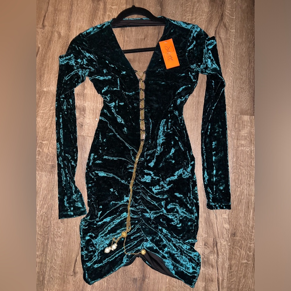 Sexy Backless Velvet Dress | Brand New